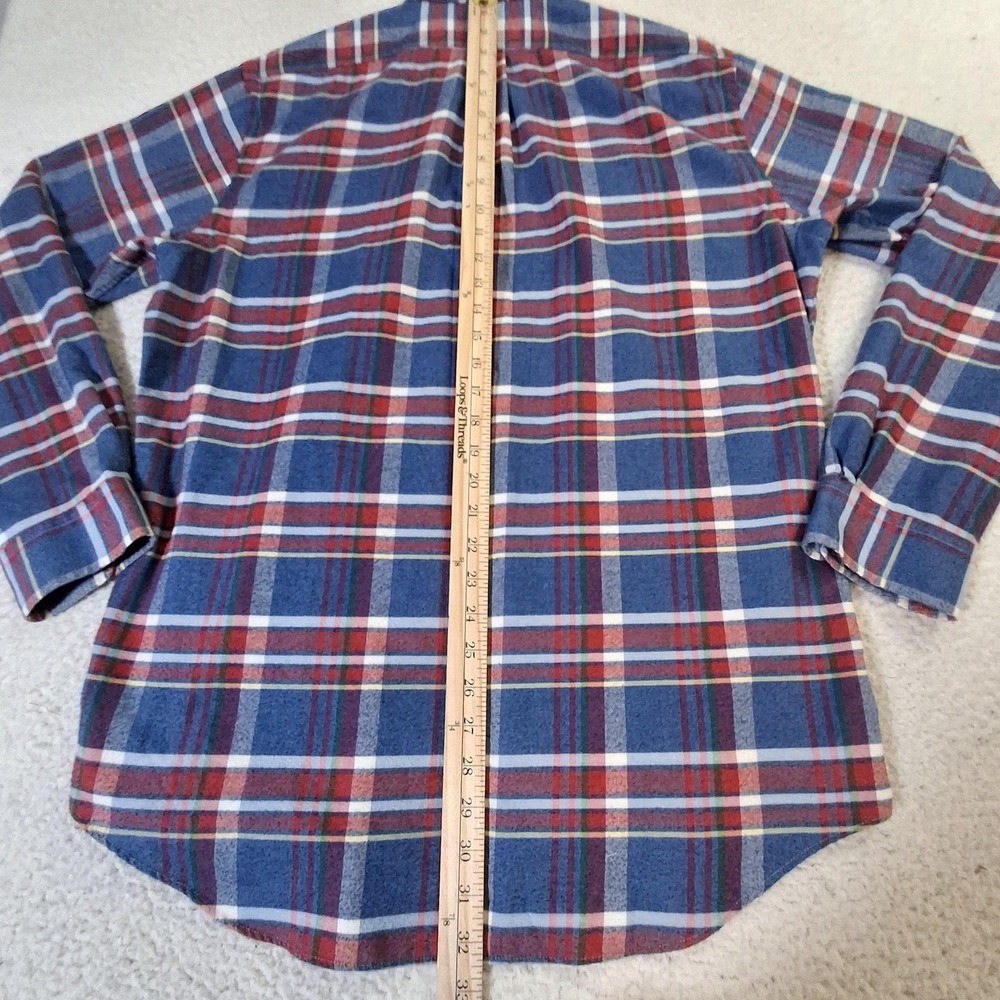 Ralph Lauren Performance Flannel Shirt Mens Large Blue Red Classic Fit Plaid - Picture 7 of 9